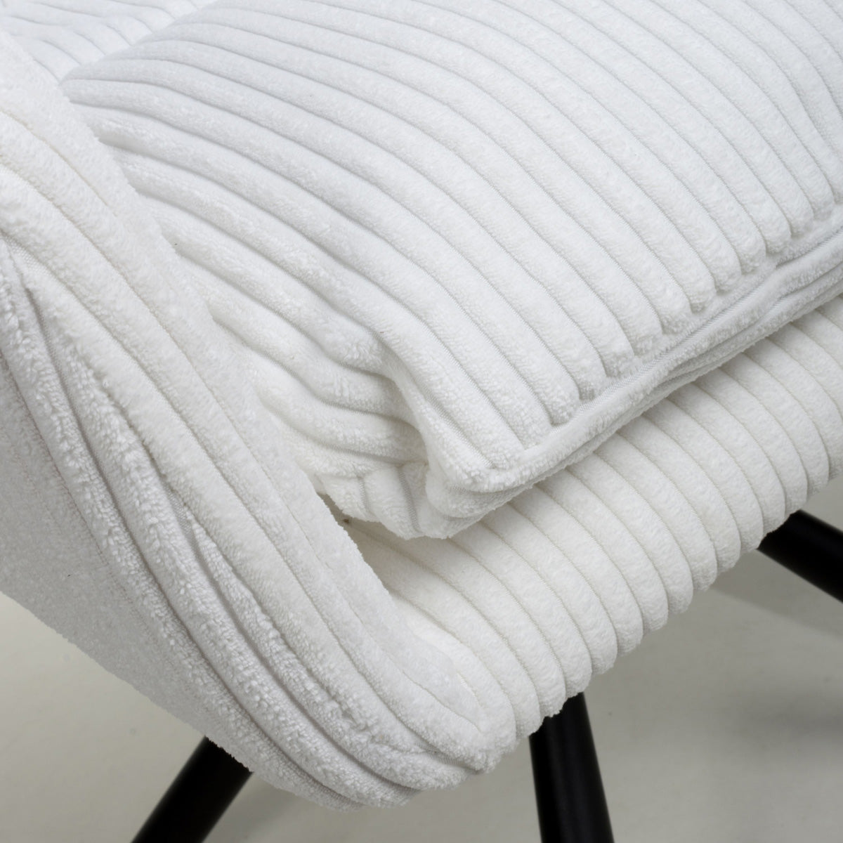 Corduroy Fabric Dining Chairs in Set Of 2 With Swivel Function - Cassidy