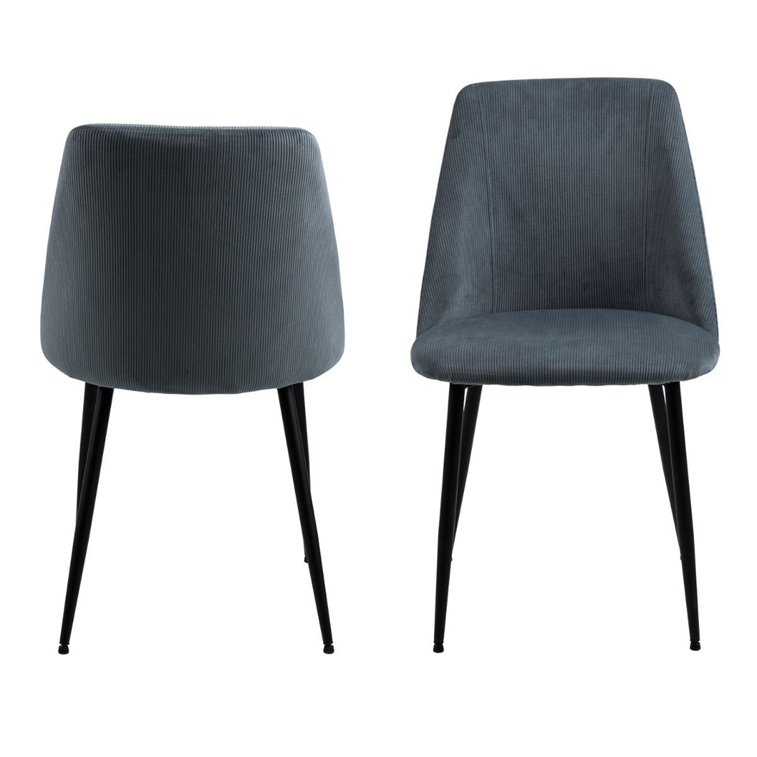 Corduroy Fabric Dining Chairs Set of 4 - Ines