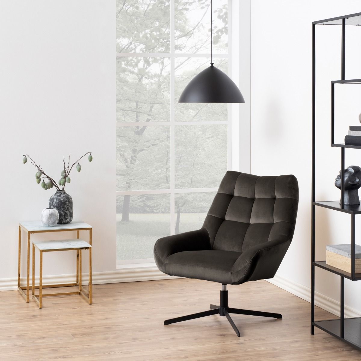 Crystal Clear Marble Effect Glass Top Nest Of 2 Tables - Alisma