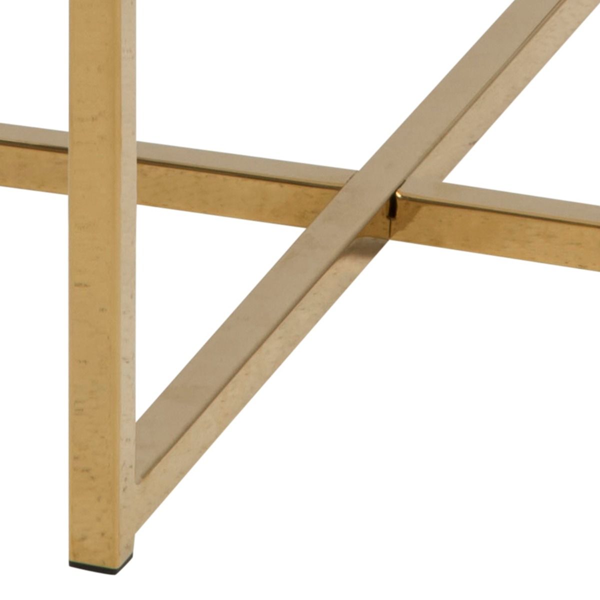 Crystal Clear Marble Effect Glass Top Side Table Round - Alisma