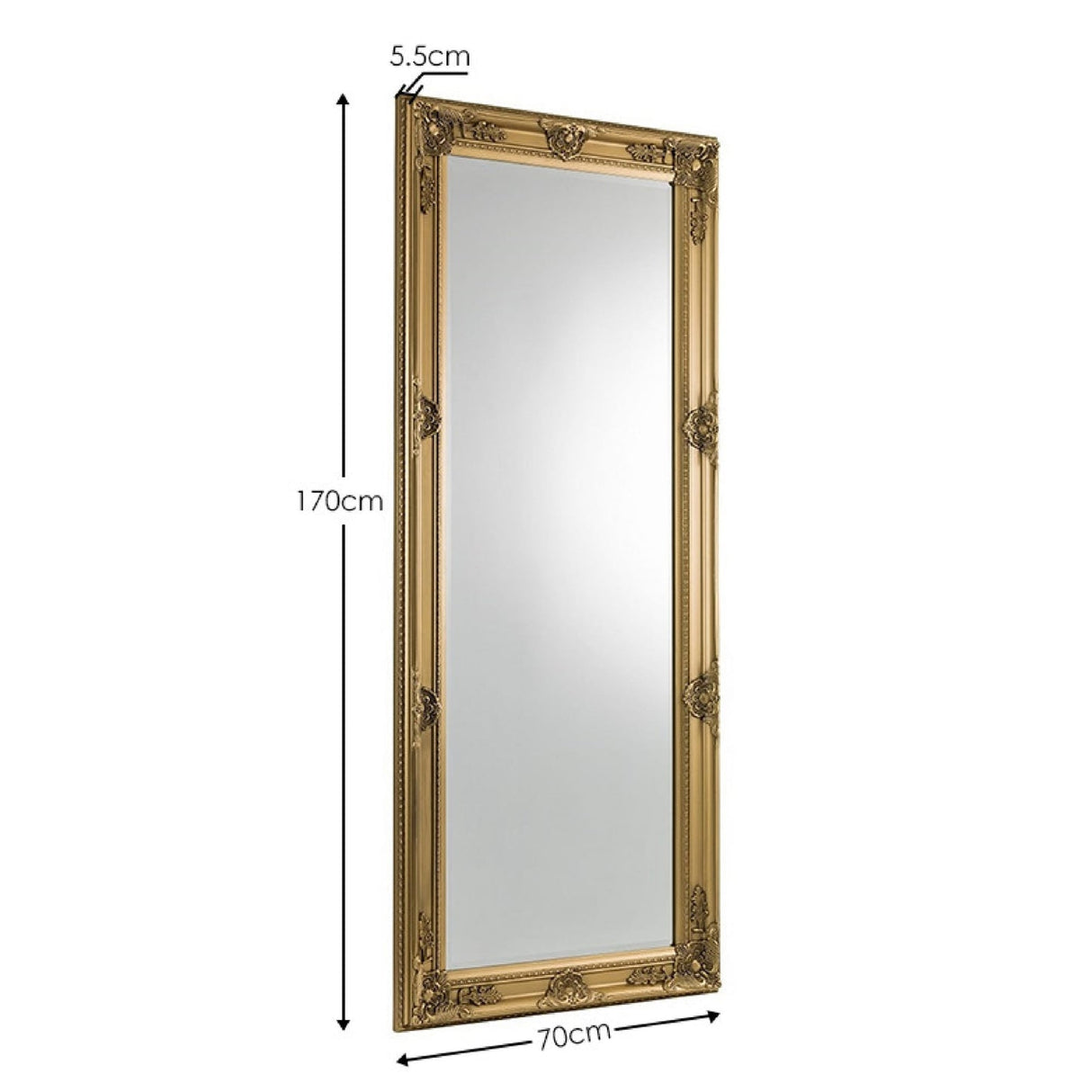 Dressing Mirror 170cm High With Wooden Frame - Palais