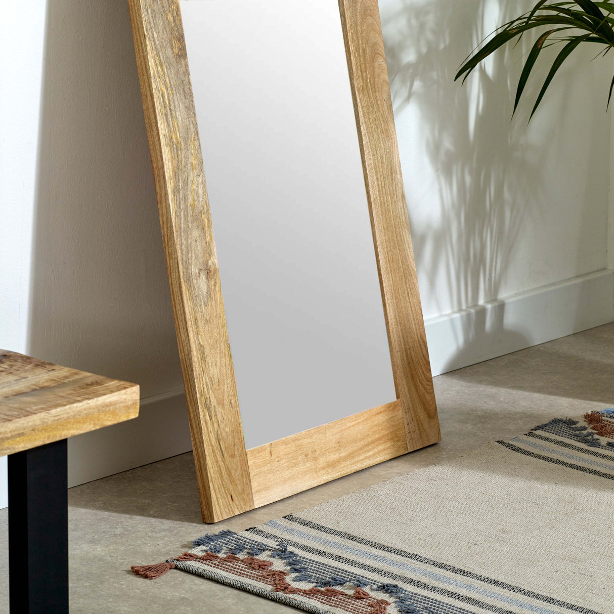 Extra Long Mirror Free Standing In Solid Reclaimed Wood Frame - Surrey