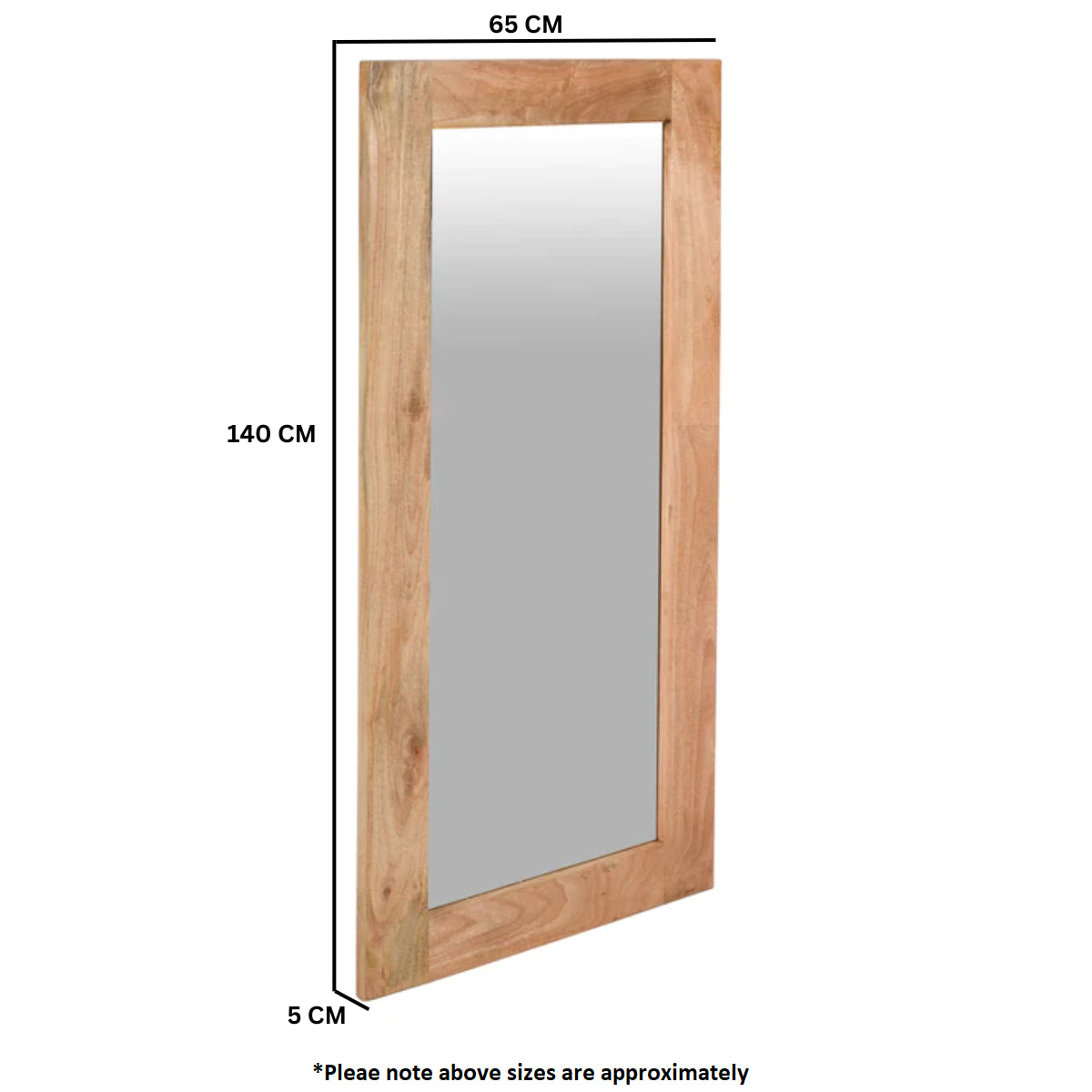 Extra Long Mirror Free Standing In Solid Reclaimed Wood Frame - Surrey
