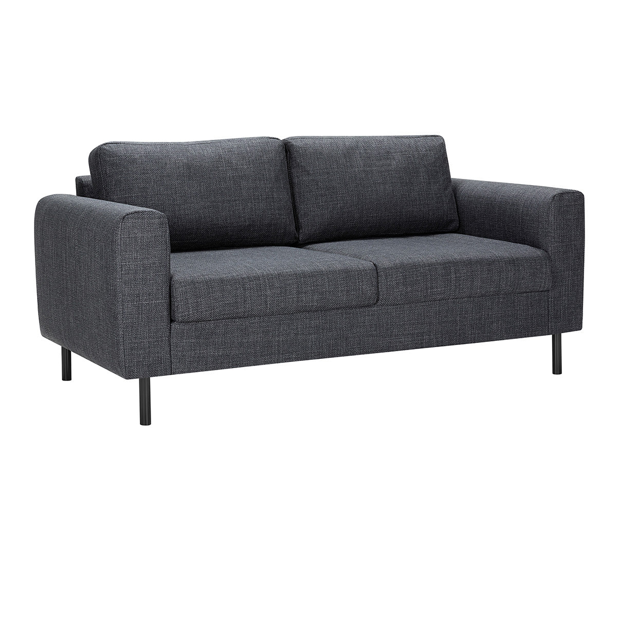 Fabric 2 + 2 Seater Sofa Set With Matt Black Steel Legs - Omaha