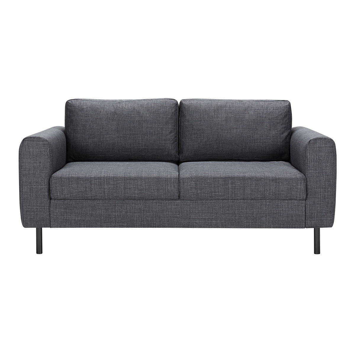Fabric 2 + 2 Seater Sofa Set With Matt Black Steel Legs - Omaha