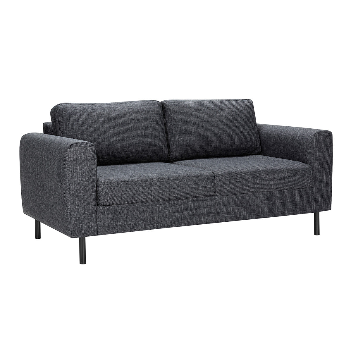 Fabric 2 + 3 Seater Sofa Set With Matt Black Steel Legs - Omaha
