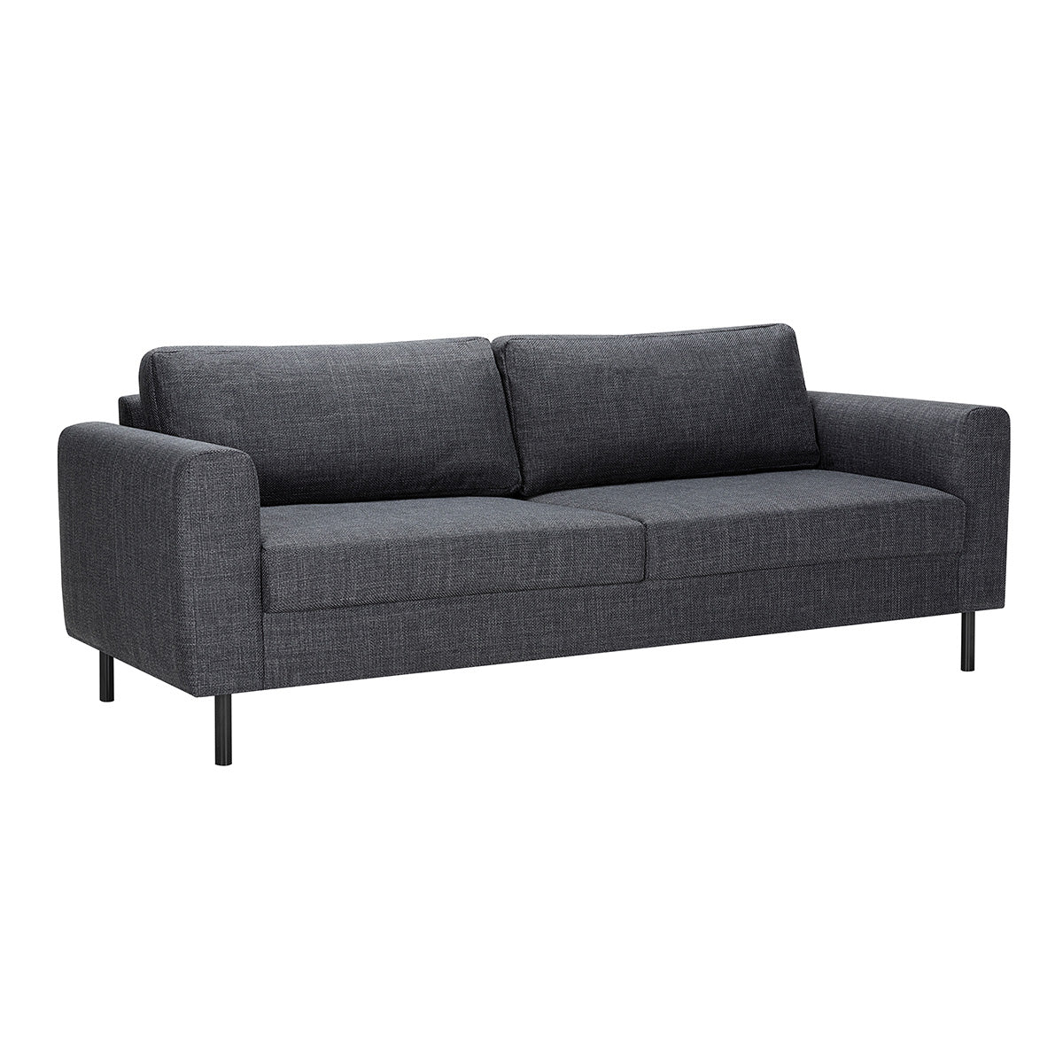 Fabric 2 + 3 Seater Sofa Set With Matt Black Steel Legs - Omaha