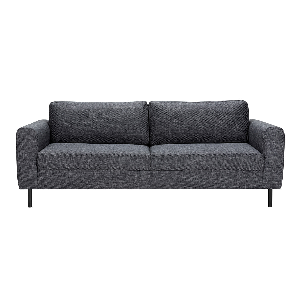 Fabric 2 + 3 Seater Sofa Set With Matt Black Steel Legs - Omaha