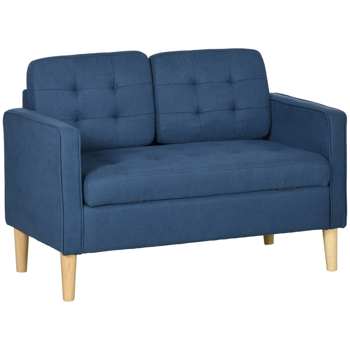 Fabric 2 Seater Sofa 117cm Wide With Rubberwood Legs - Velmora