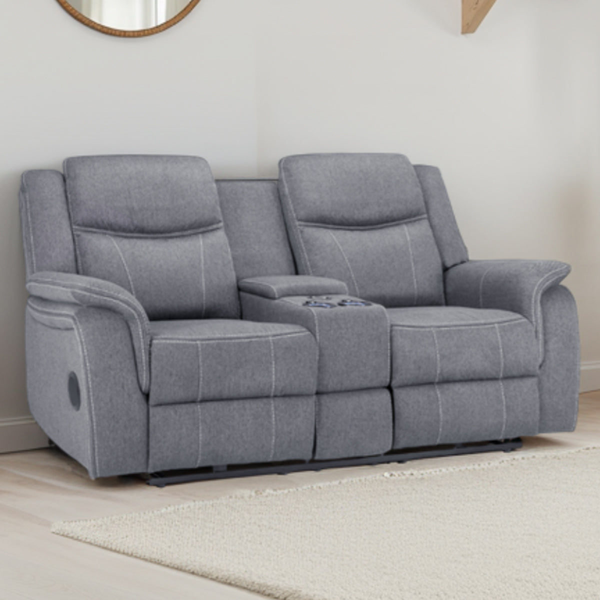 Fabric 2 Seater Sofa Electric Recliner - Galaxy Tech