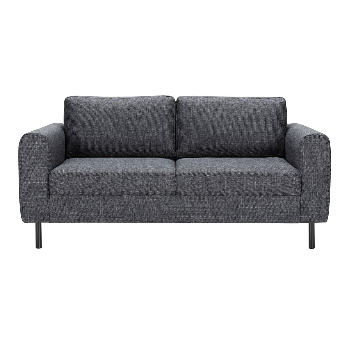 Fabric 2 Seater Sofa Set With Matt Black Steel Legs - Omaha