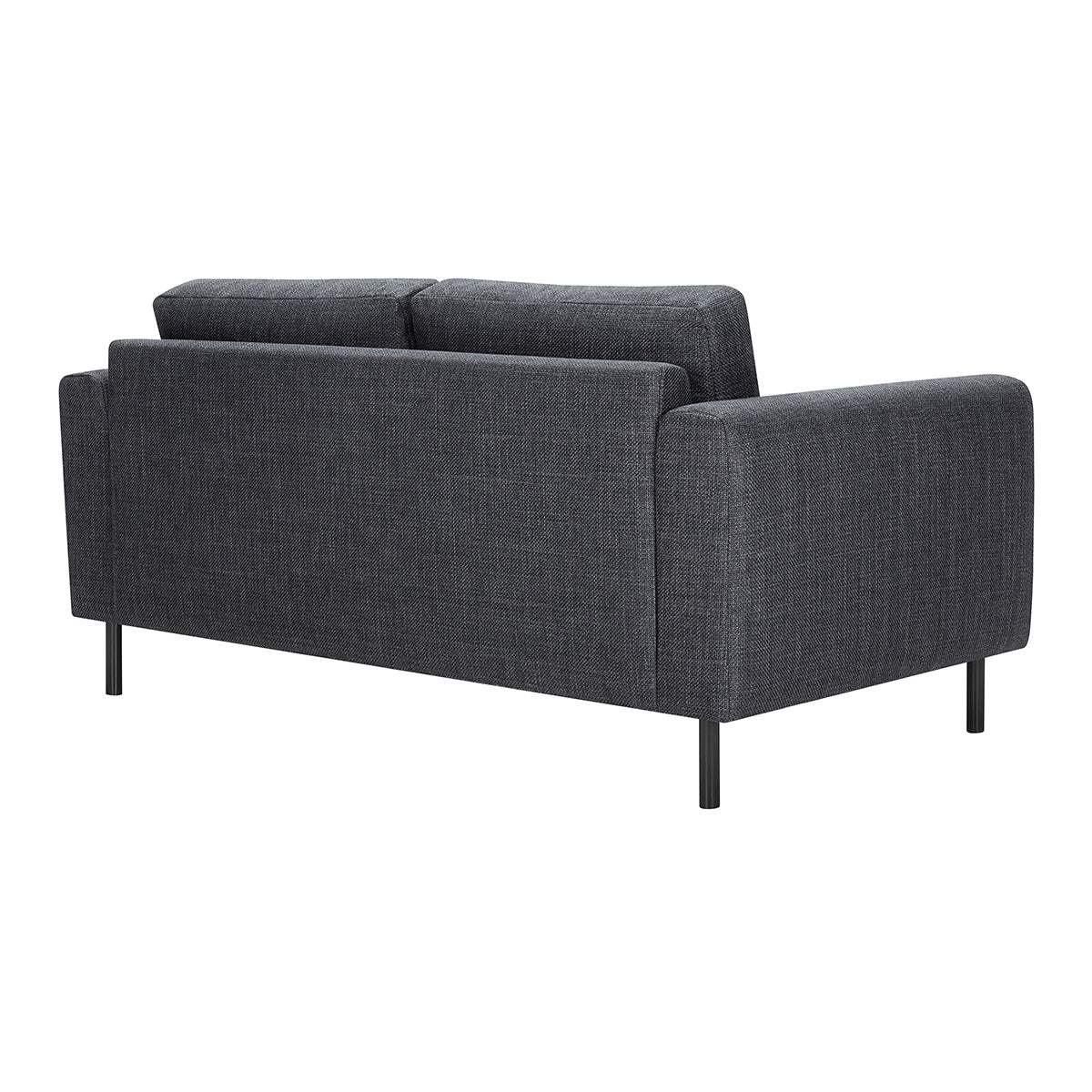 Fabric 2 Seater Sofa Set With Matt Black Steel Legs - Omaha