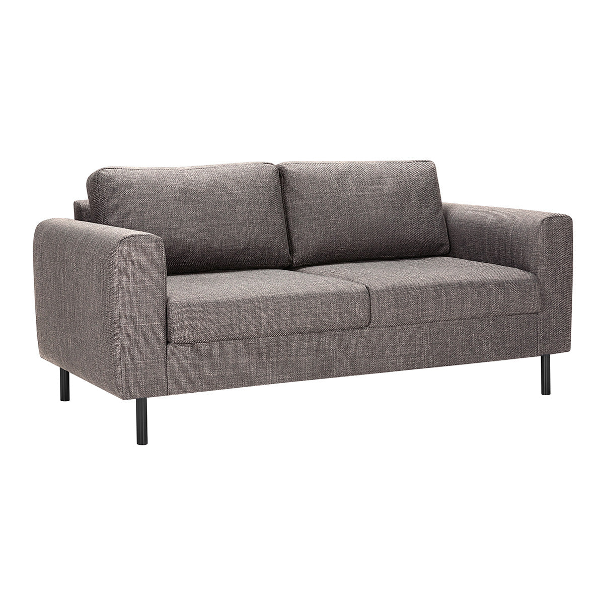 Fabric 2 Seater Sofa Set With Matt Black Steel Legs - Omaha