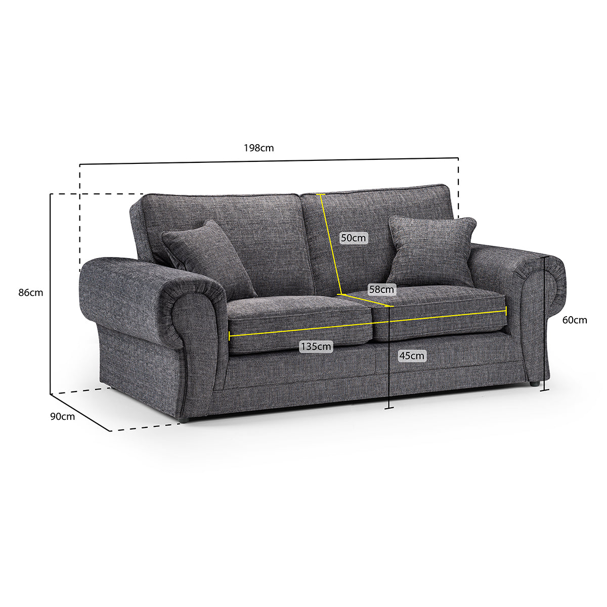 Fabric 2 Seater Sofa - Wilcot