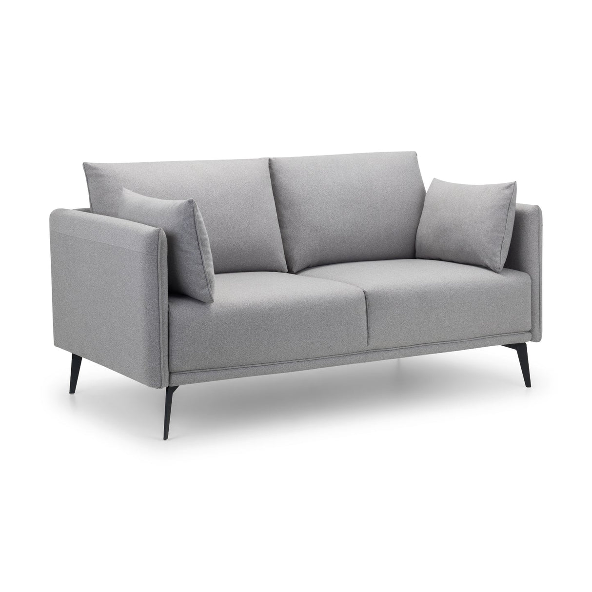 Fabric 2 Seater Sofa With Black Meta Legs - Rohe