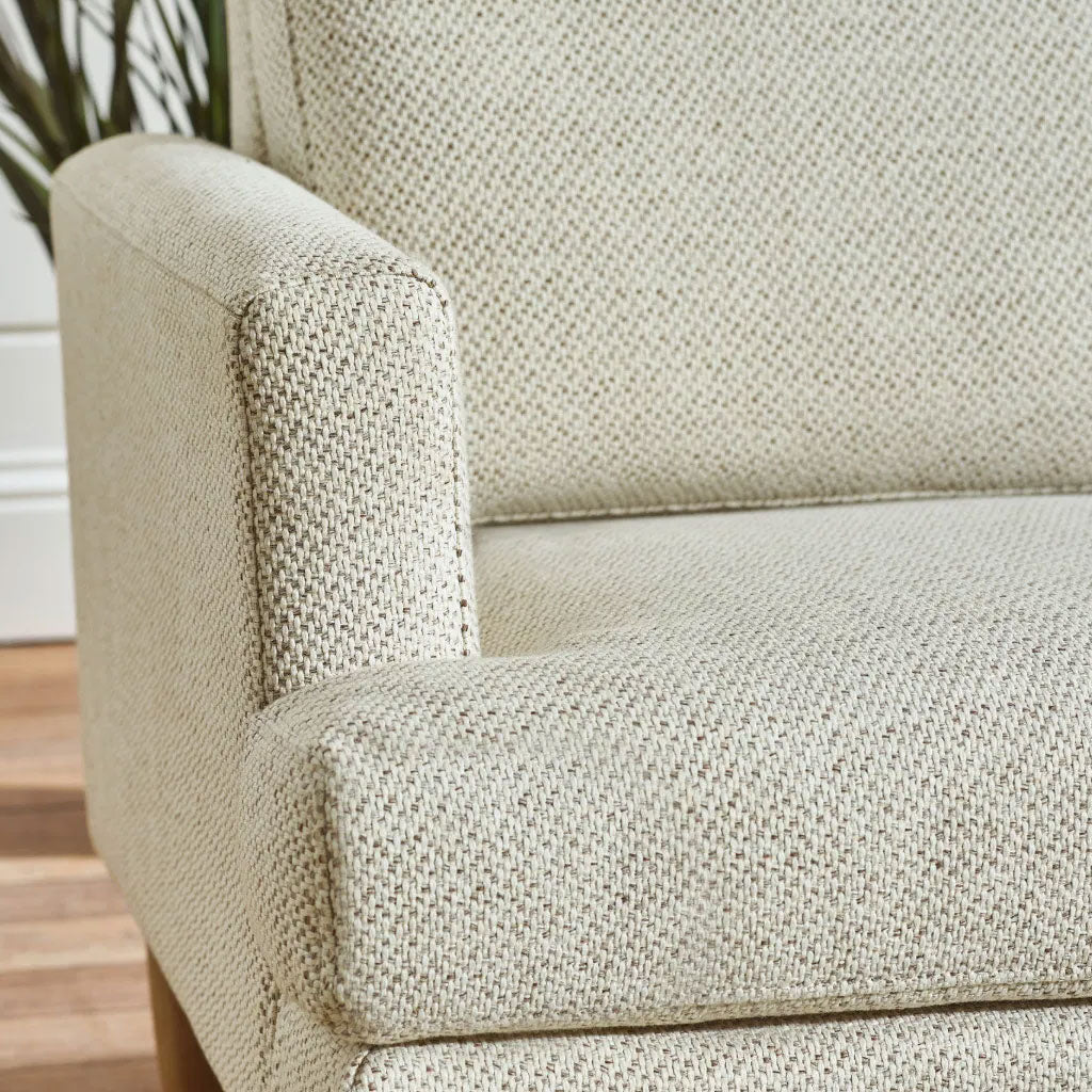 Fabric 2 Seater Sofa With Wooden Legs - Daisy