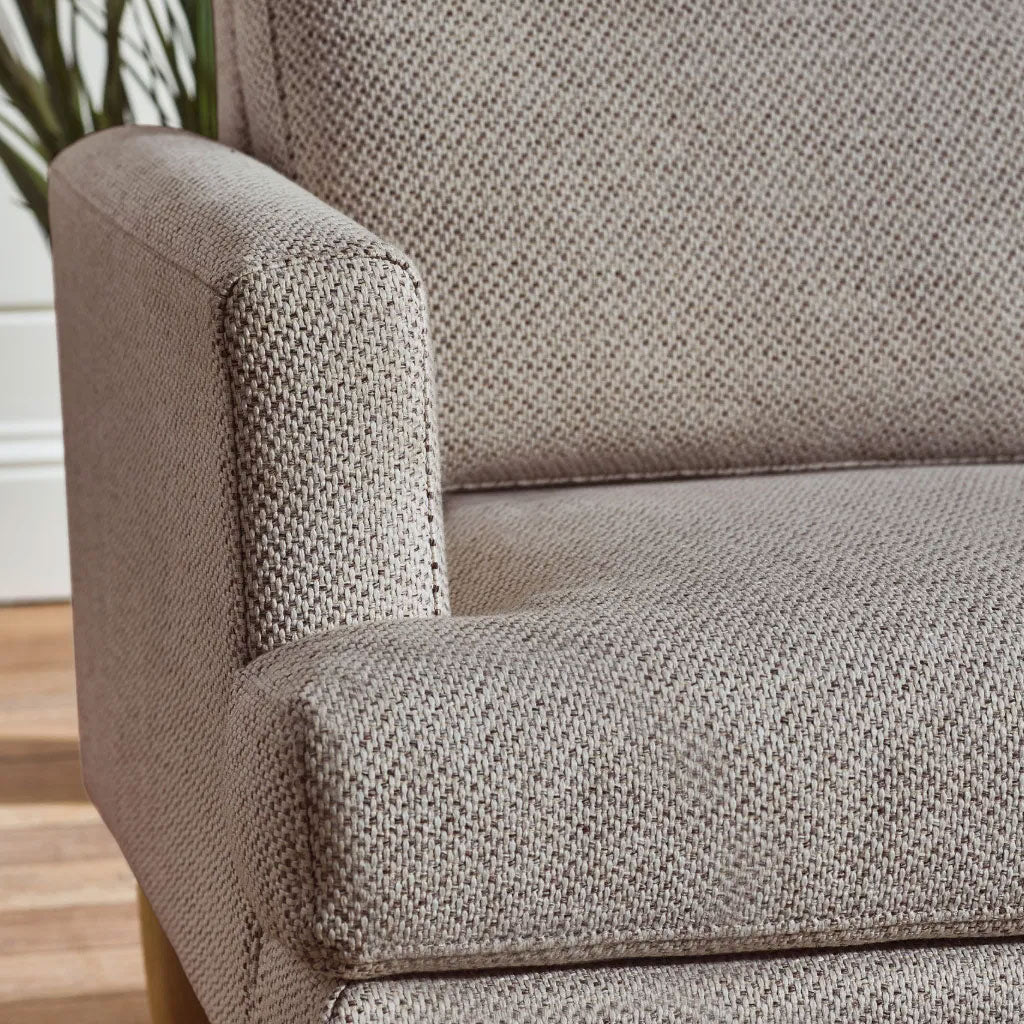 Fabric 2 Seater Sofa With Wooden Legs - Daisy