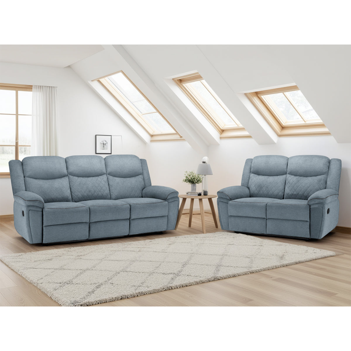 Fabric 3 + 2 Seater Sofa Set Recliner - Myra
