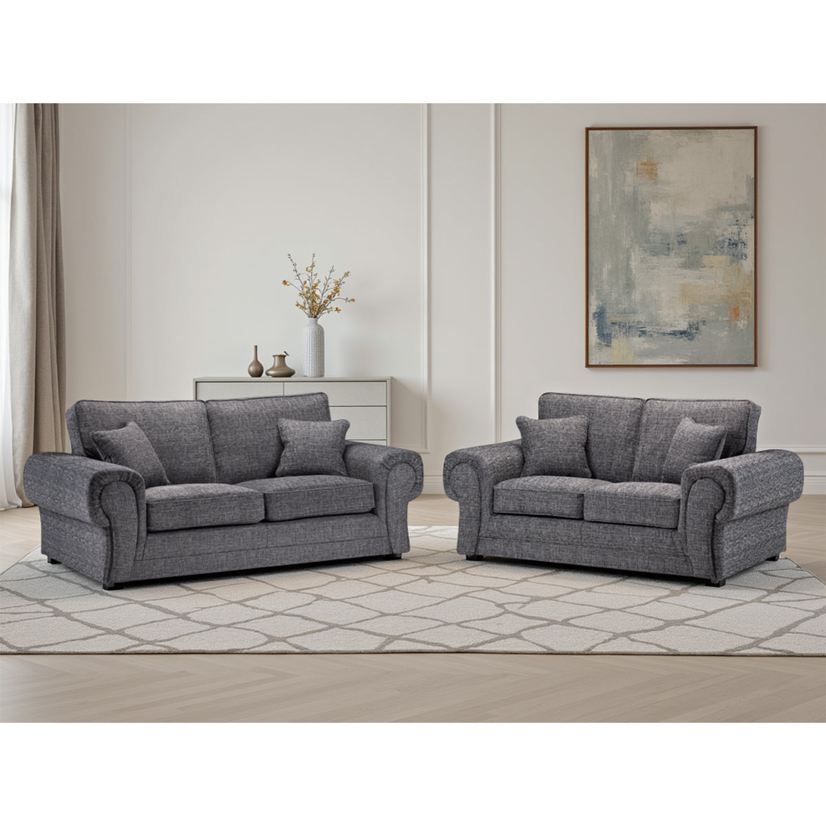 Fabric 3 + 2 Seater Sofa Set - Wilcot