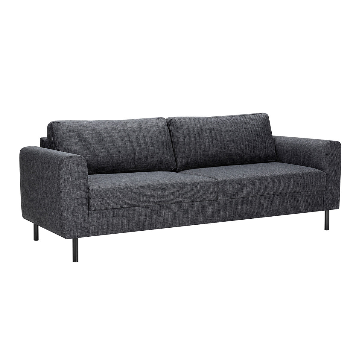 Fabric 3 + 3 Seater Sofa Set With Matt Black Steel Legs - Omaha