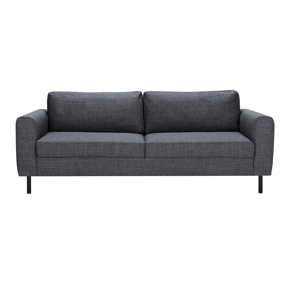 Fabric 3 + 3 Seater Sofa Set With Matt Black Steel Legs - Omaha