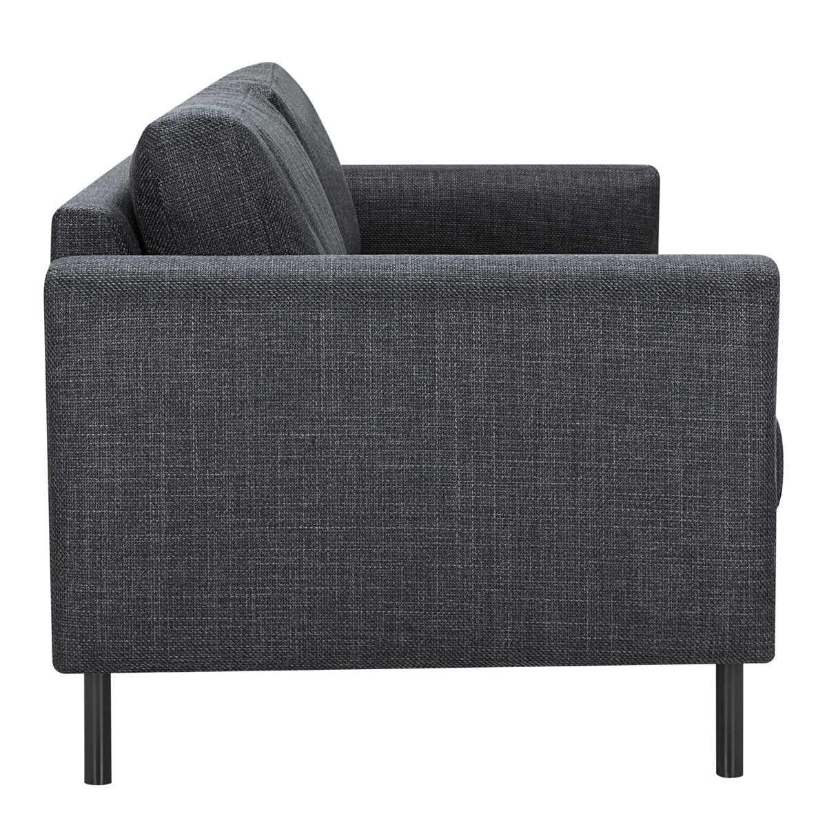 Fabric 3 + 3 Seater Sofa Set With Matt Black Steel Legs - Omaha