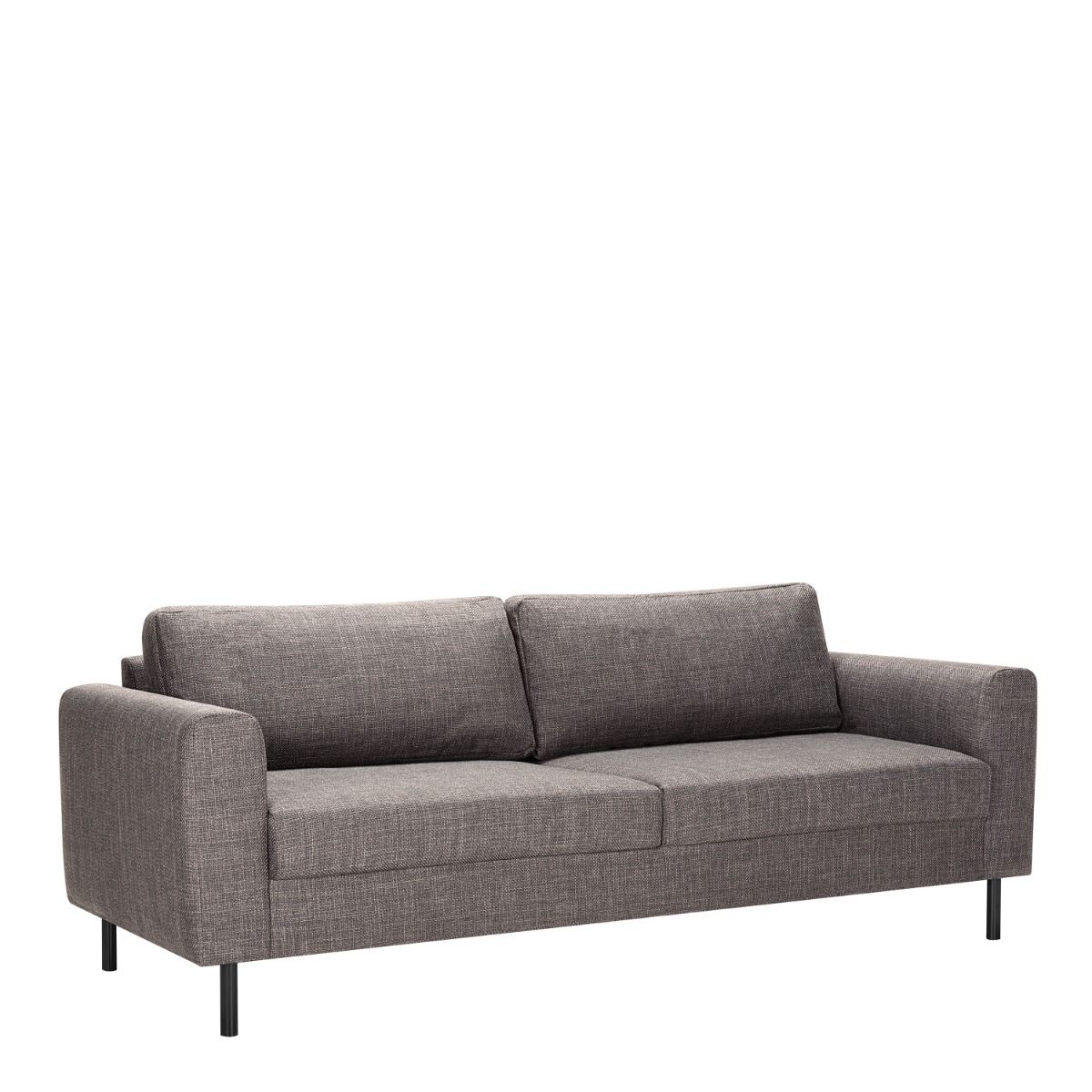 Fabric 3 + 3 Seater Sofa Set With Matt Black Steel Legs - Omaha