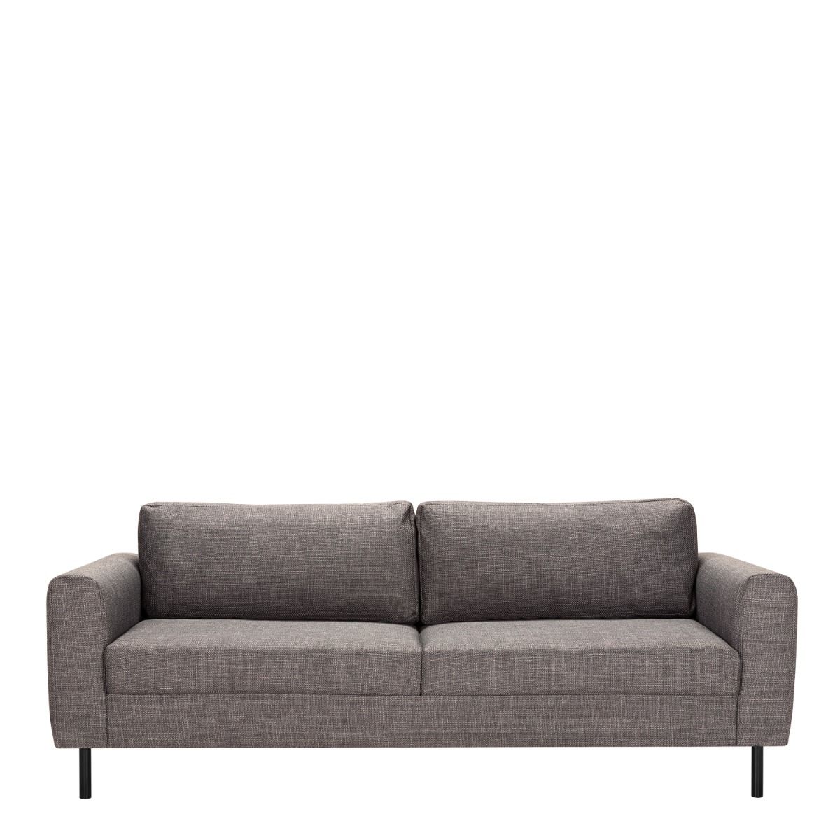 Fabric 3 + 3 Seater Sofa Set With Matt Black Steel Legs - Omaha