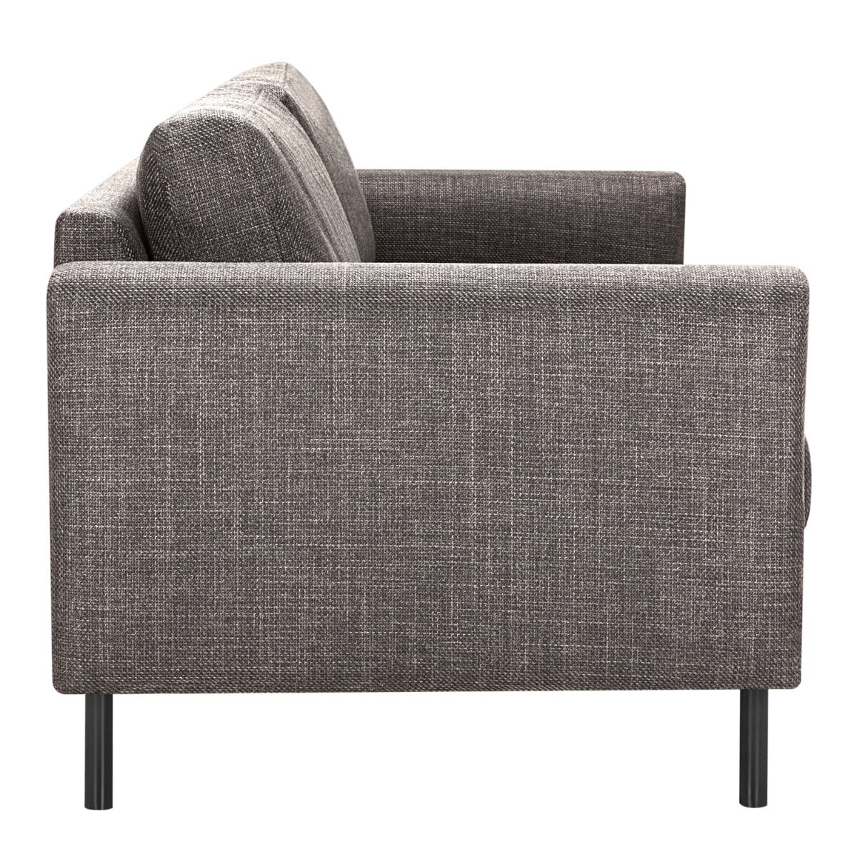Fabric 3 + 3 Seater Sofa Set With Matt Black Steel Legs - Omaha