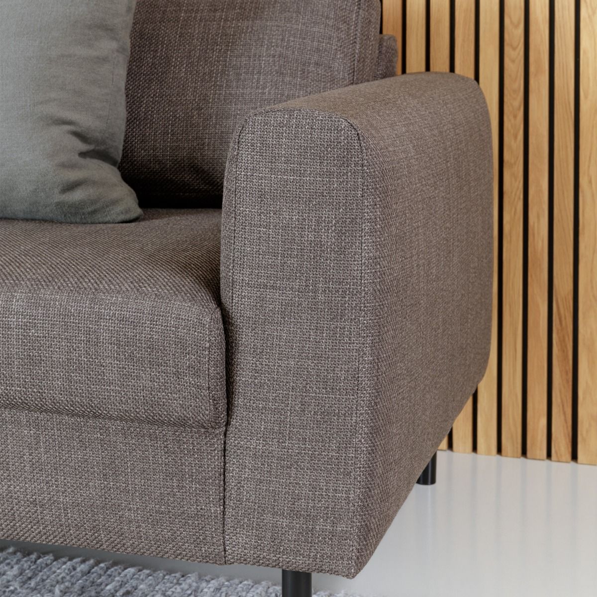 Fabric 3 + 3 Seater Sofa Set With Matt Black Steel Legs - Omaha