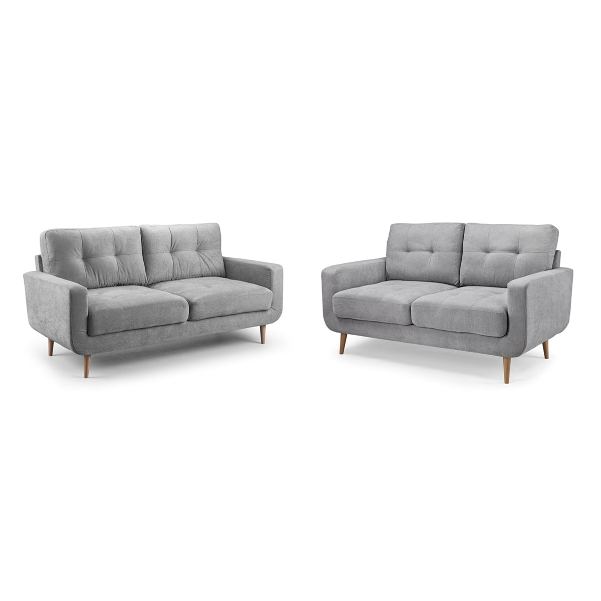 Fabric 3 + 2 Seater Sofa Set With Solid Wood Legs - Aurora