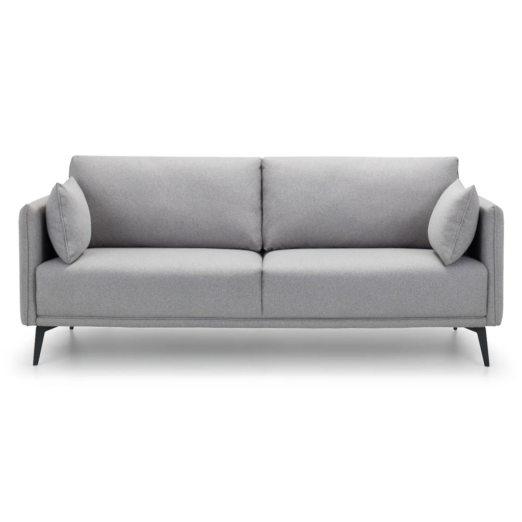 Fabric 3 Seater Sofa With Black Metal Legs - Rohe