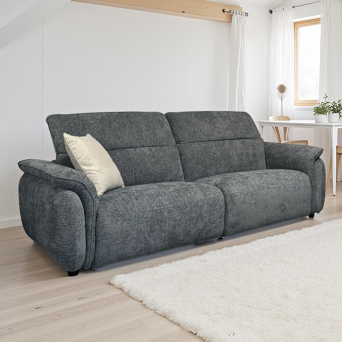 Fabric 3 Seater Sofa Electric Recliner - Chelsea