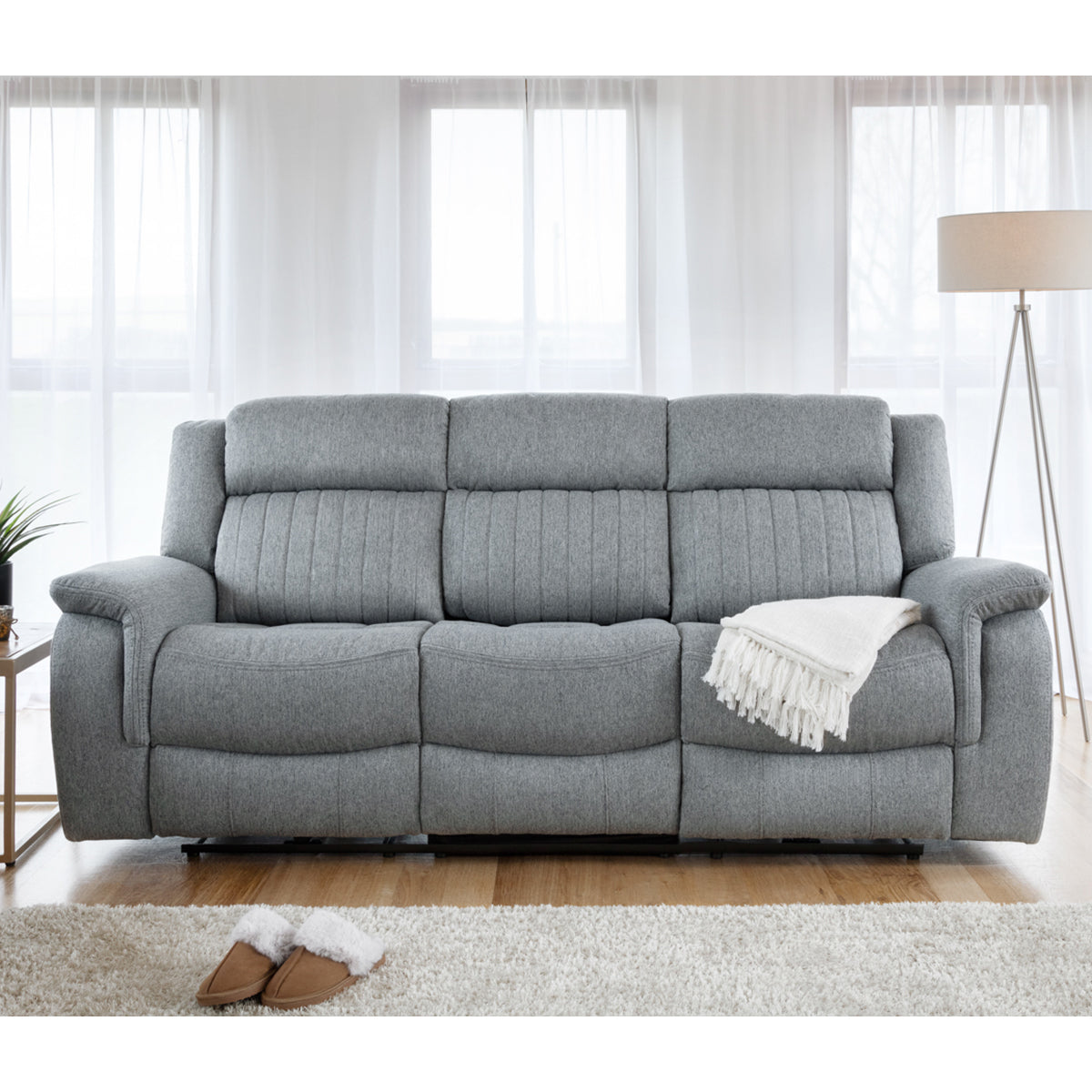 Fabric 3 Seater Sofa Electric Recliner - Linden