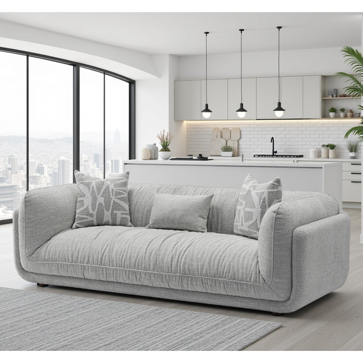 Fabric 3 Seater Sofa - Oxford