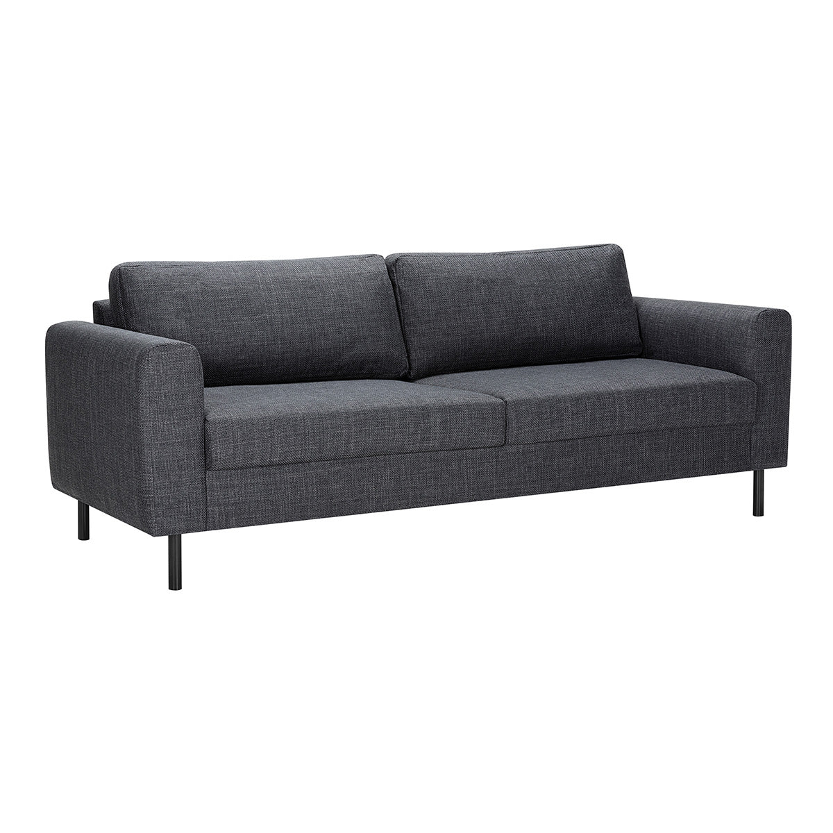 Fabric 3 Seater Sofa Set With Matt Black Steel Legs - Omaha