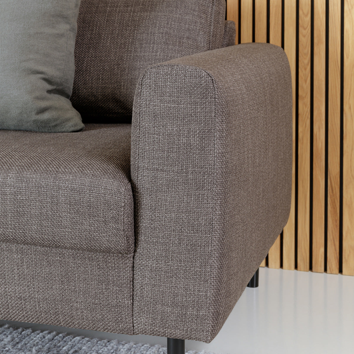 Fabric 3 Seater Sofa Set With Matt Black Steel Legs - Omaha