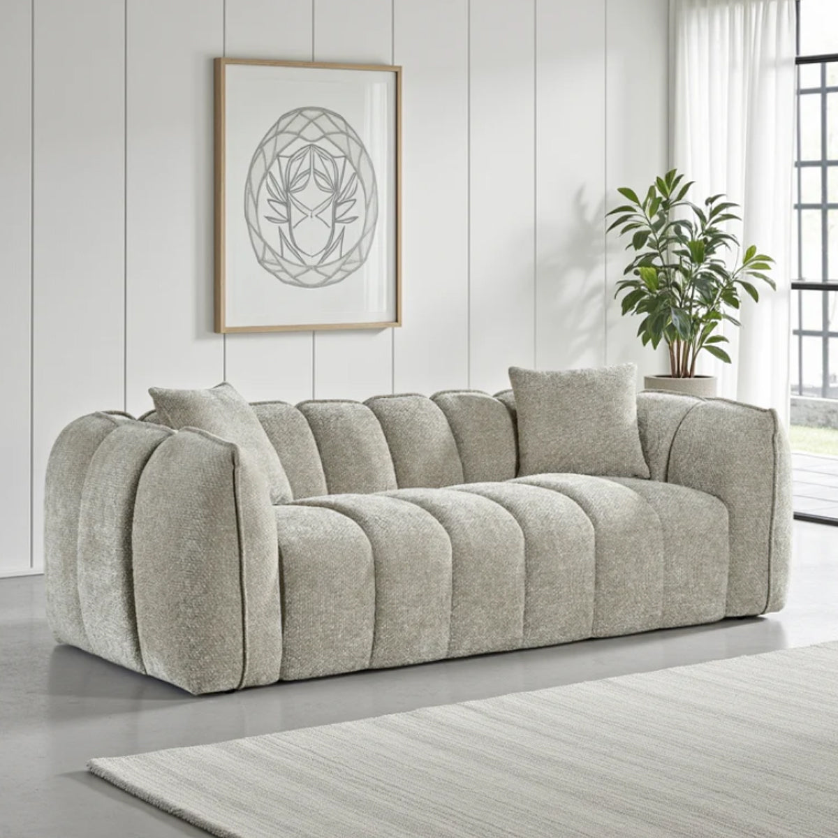 Fabric 3 Seater Sofa - Venice