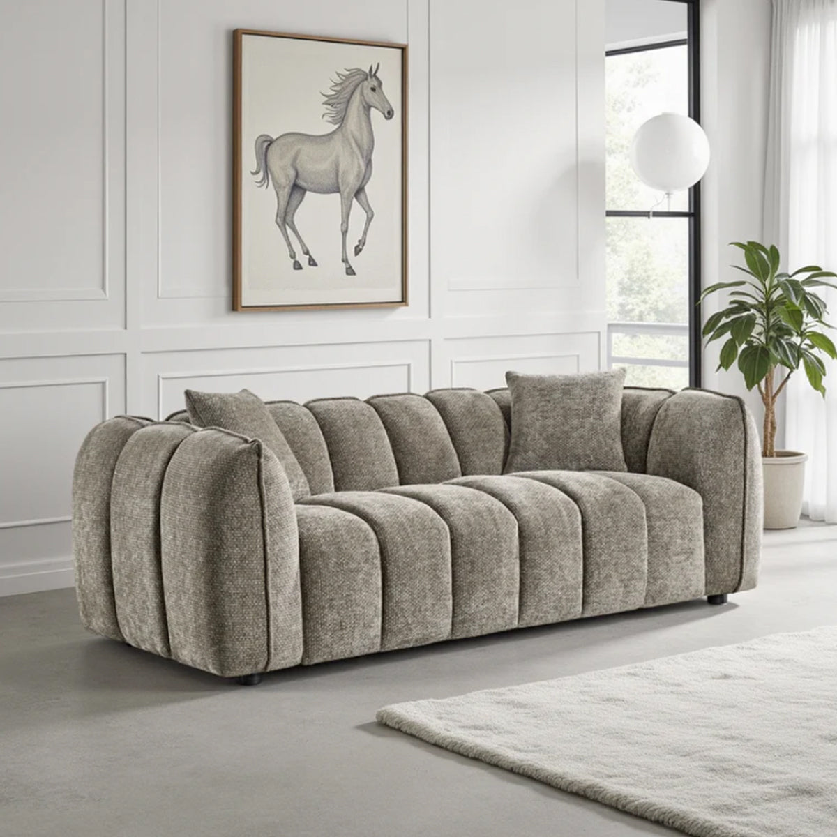 Fabric 3 Seater Sofa - Venice