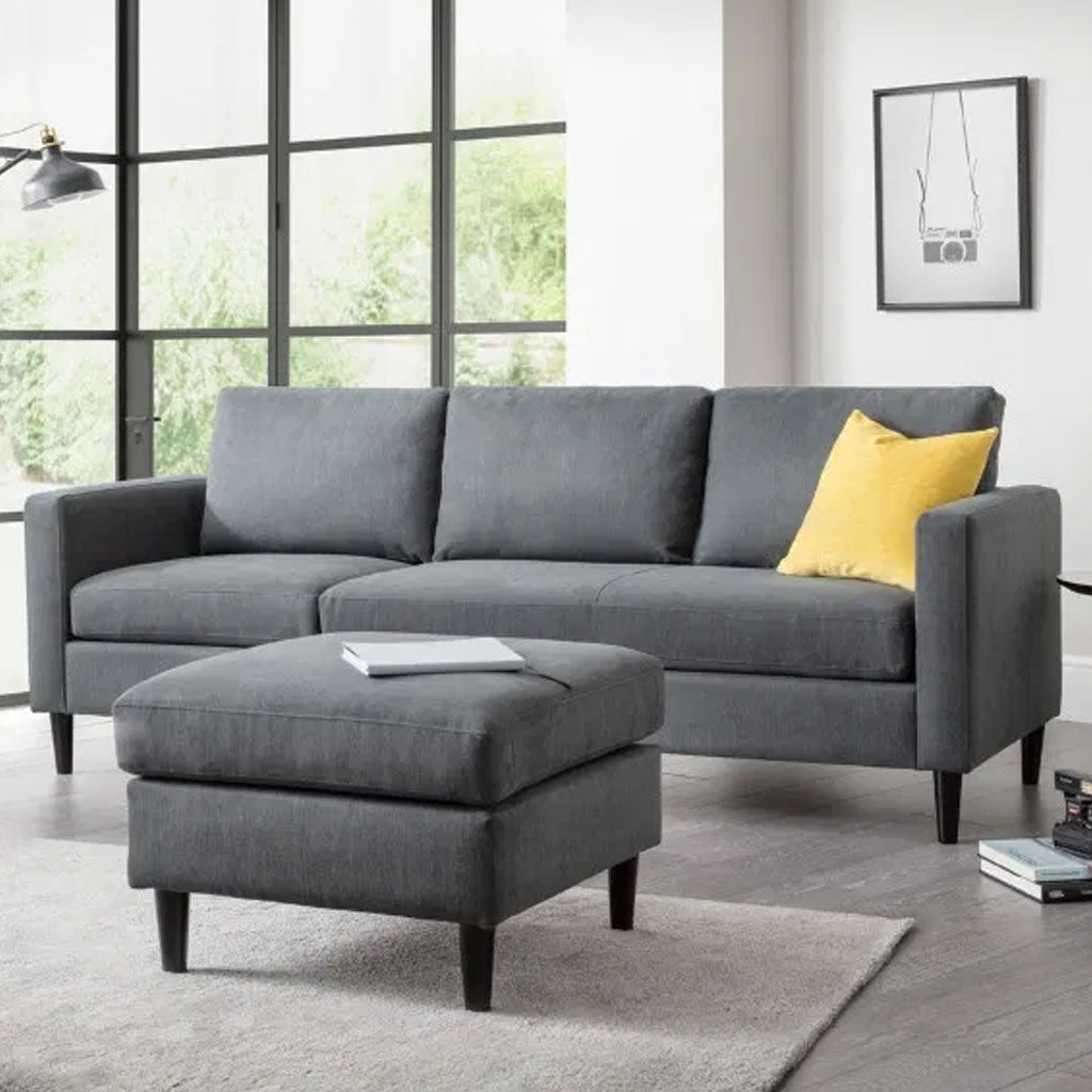 Fabric 3 Seater Sofa With Ottoman - Marant