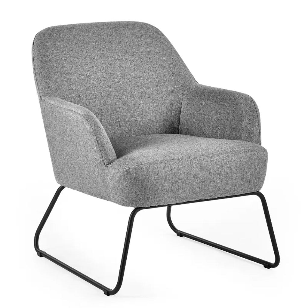 Fabric Accent Chair With Black Frame - Davos