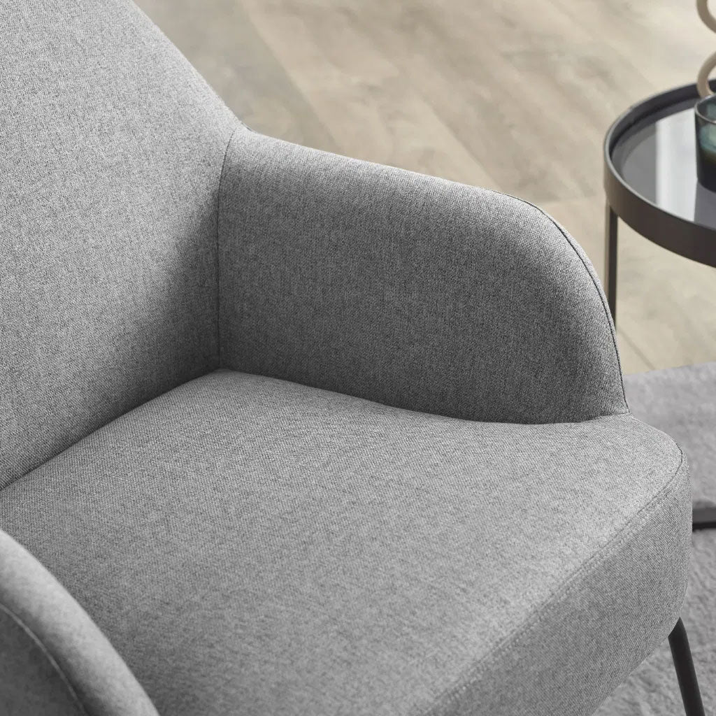 Fabric Accent Chair With Black Frame - Davos