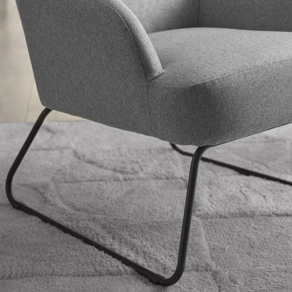 Fabric Accent Chair With Black Frame - Davos
