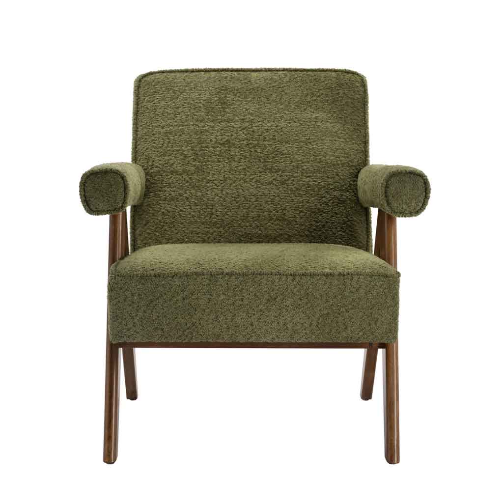 Fabric Accent Chair With Walnut Frame - Ember