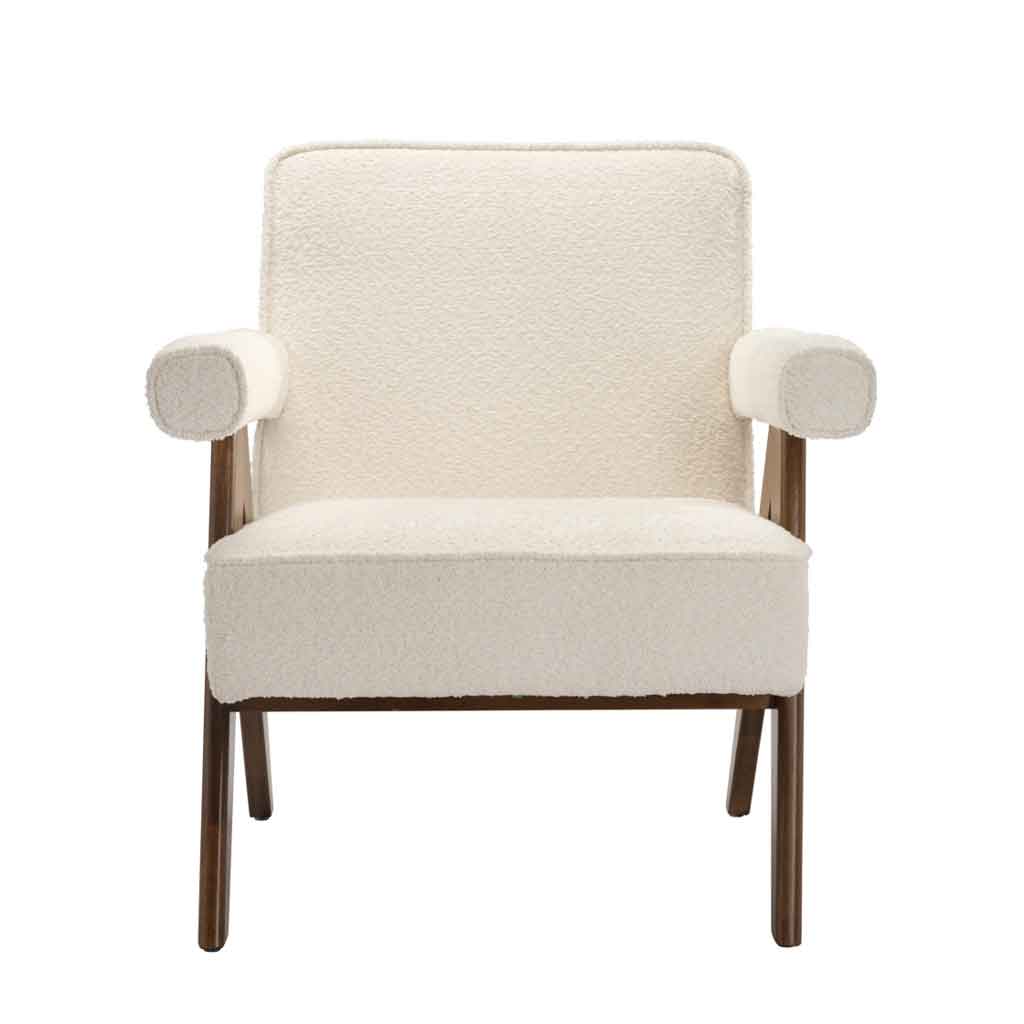 Fabric Accent Chair With Walnut Frame - Ember