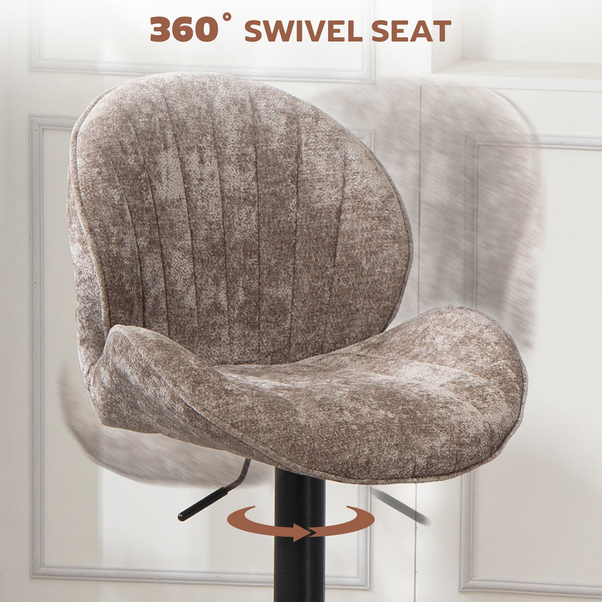 Fabric Adjustable Height Swivel Bar Stools Set Of 2 - Velmora