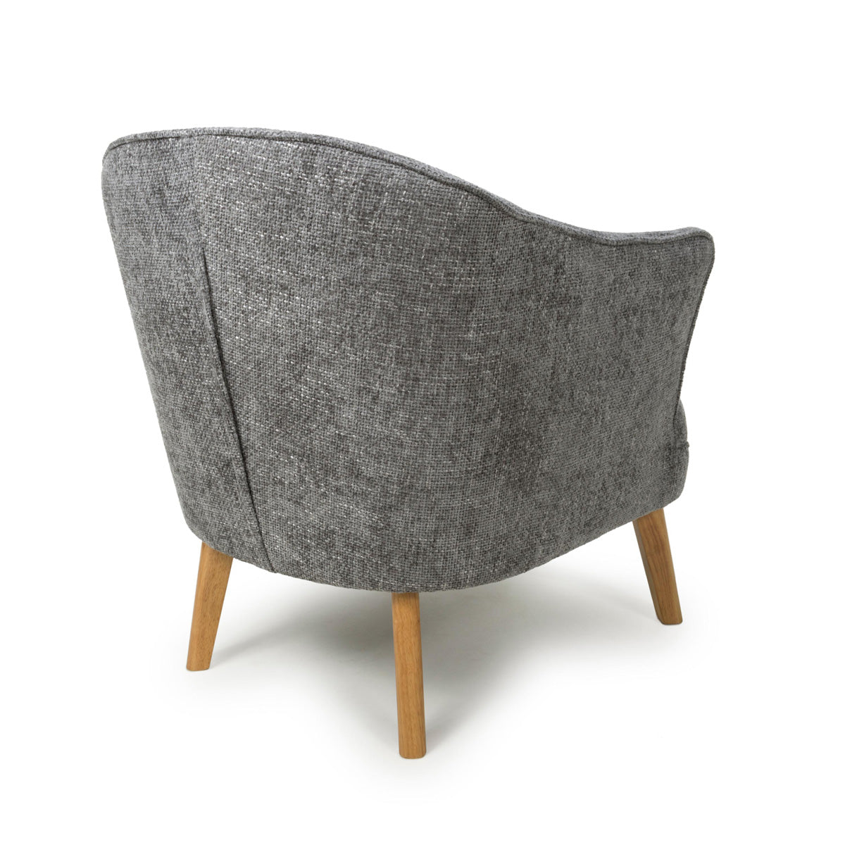 Fabric Armchair In Flax Effect With Natural Rubberwood Legs - Mallory