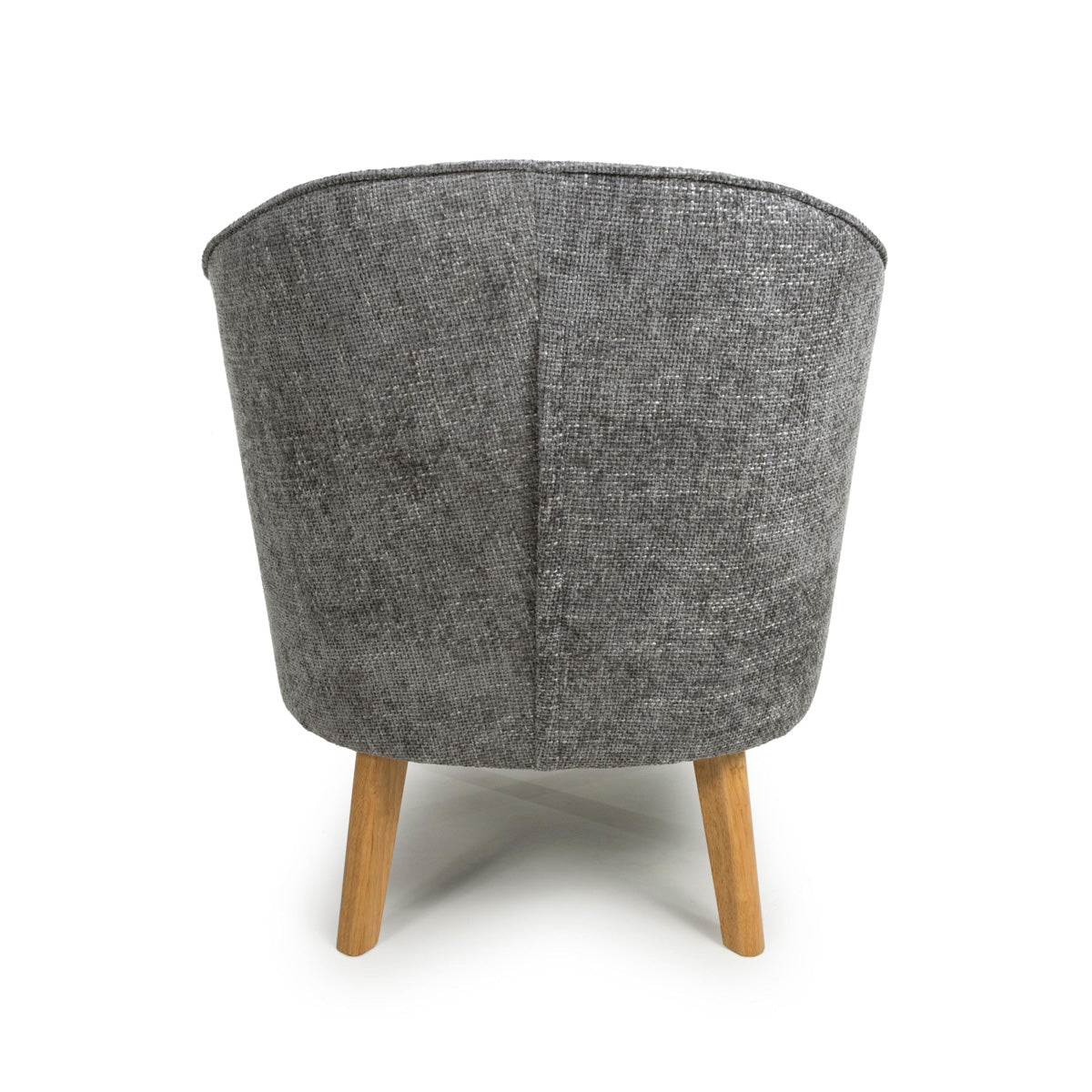 Fabric Armchair In Flax Effect With Natural Rubberwood Legs - Mallory