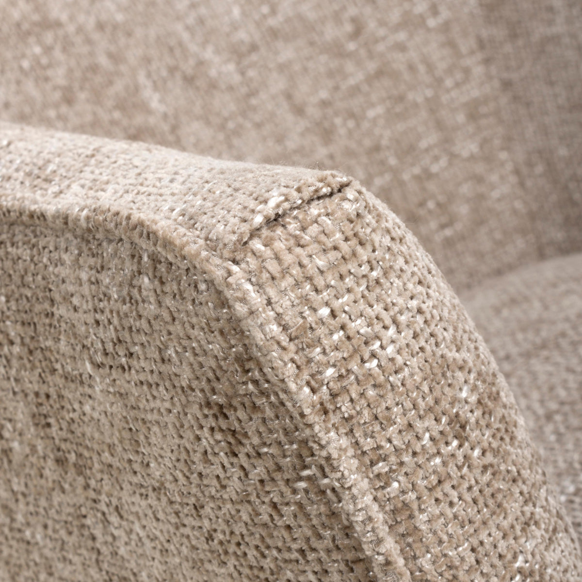 Fabric Armchair In Flax Effect With Natural Rubberwood Legs - Mallory