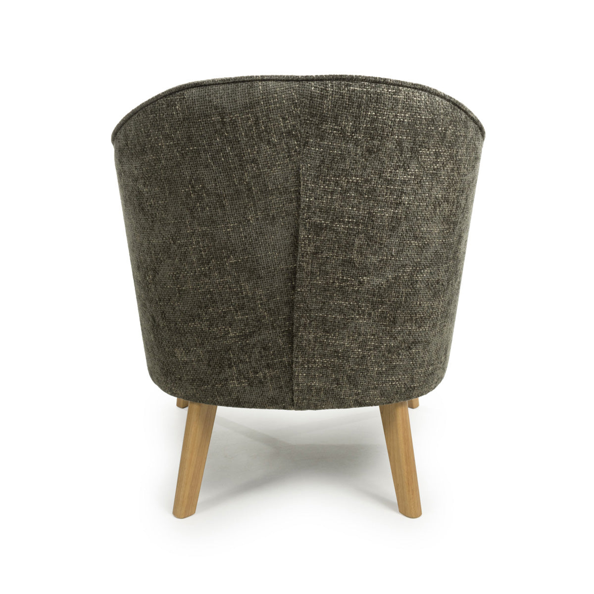 Fabric Armchair In Flax Effect With Natural Rubberwood Legs - Mallory